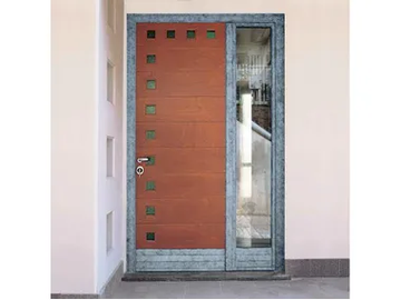Mahogany entry door - Exterior mahogany entry door by CARMINATI SERRAMENTI - view 2